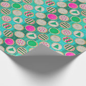 Feestelijke suikerkoekjes op Bright Blauwgroen Cadeaupapier (Hoek)