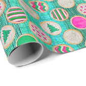 Feestelijke suikerkoekjes op Bright Blauwgroen Cadeaupapier (Rol Hoek)