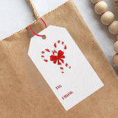 Feestelijke Suikerstok Gestreepte Kerstmis Rood Wi Cadeaulabel