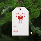 Feestelijke Suikerstok Gestreepte Kerstmis Rood Wi Cadeaulabel