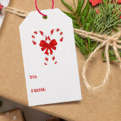 Feestelijke Suikerstok Gestreepte Kerstmis Rood Wi Cadeaulabel