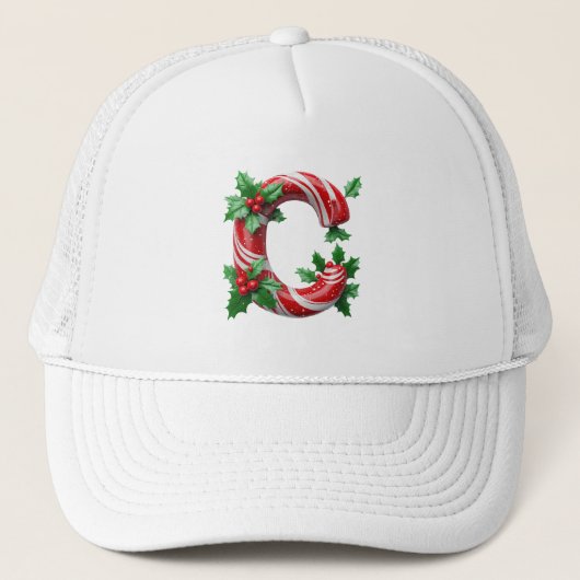 Feestelijke Suikerstok Letter Trucker Pet (Voorkant)