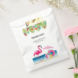 Feestelijke Summer Beach Pink Flamingo Baby shower Bedankzakje
