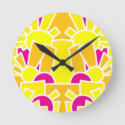 Feestelijke Sun Doodle Art 42 Ronde Klok (Voorkant)