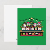 Feestelijke Sushi Kerstboom - Schattigee Pixel Art Feestdagenkaart (Voorkant / Achterkant)