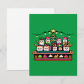 Feestelijke Sushi Kerstboom - Schattigee Pixel Art Kaart (Voorkant / Achterkant)