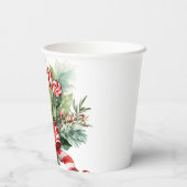 Feestelijke Sweet Candy Canes Merry Christmas Cust Papieren Bekers (Achterkant)