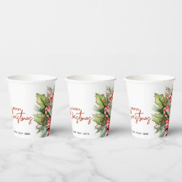 Feestelijke Sweet Candy Canes Merry Christmas Cust Papieren Bekers