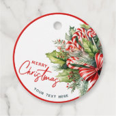 Feestelijke Sweet Candy Canes Vrolijk Kerstfeest Bedankjes Labels (Voorkant)