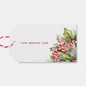 Feestelijke Sweet Candy Canes Vrolijk Kerstfeest Cadeaulabel (Achterkant Horizontaal)