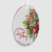 Feestelijke Sweet Candy Canes Vrolijk Kerstfeest Ornament (voorkant)