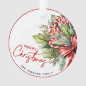 Feestelijke Sweet Candy Canes Vrolijk Kerstfeest Ornament (voorkant)