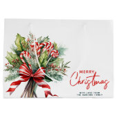 Feestelijke Sweet Cany Canes Merry Christmas Custo Groot Cadeauzakje (Achterkant)