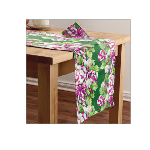 Feestelijke Sweet Pink Green Candy Cane Korte Tafelloper