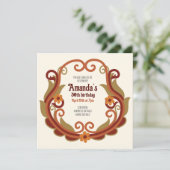 Feestelijke swirly bloemenverjaardag CC1277 Kaart (Staand voorkant)