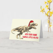 Feestelijke T Rex Grappige Kerstmis Dinosaurus Iro Kaart (Gele Bloem)