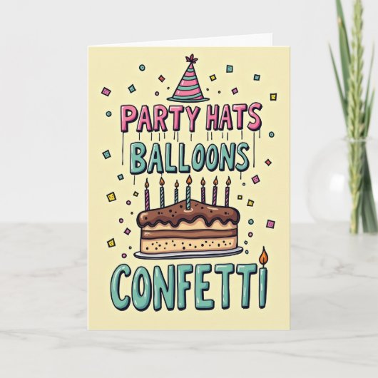Feestelijke Taart En Kaarsen Kaart (Voorkant)