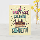 Feestelijke Taart En Kaarsen Kaart (Gele Bloem)