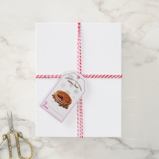 Feestelijke taart kunst Kerstcadeau labels Cadeaulabel (Met Touw)
