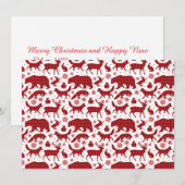 Feestelijke Tabby Kat Kerst Patroon Feestdagenkaart (Voorkant / Achterkant)