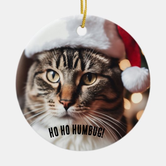 Feestelijke Tabby Keramisch Ornament (Voorkant)