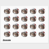 Feestelijke Tabby Ronde Sticker (Vel)