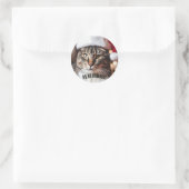 Feestelijke Tabby Ronde Sticker (Tas)
