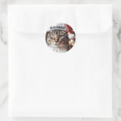Feestelijke Tabby Ronde Sticker (Tas)