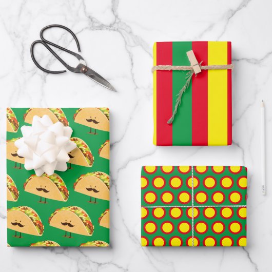 Feestelijke Taco Inpakpapier Set Vel (Voorkant)