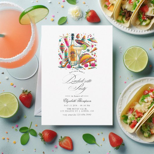 Feestelijke Tacos & Tequila Fiesta Bachelorette Ba Kaart