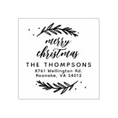 Feestelijke takken Vrolijk Kerstmis Retouradres Rubberstempel (Afrduk)
