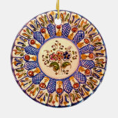 Feestelijke Talavera Cinco Keramisch Ornament (Achterkant)