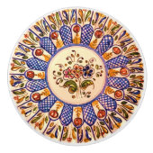 Feestelijke Talavera Cinco Keramische Knop (Voorkant)