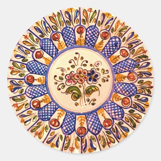 Feestelijke Talavera Cinco Ronde Sticker (Voorkant)