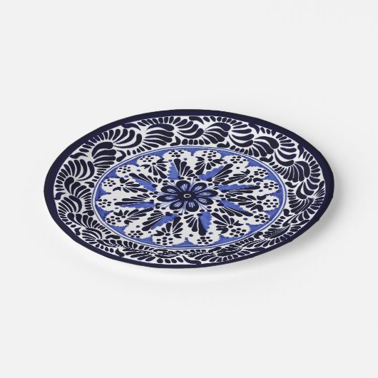 Feestelijke Talavera Cuatro Papieren Bordje (Gekanteld)