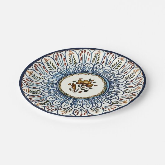 Feestelijke Talavera Dos Papieren Bordje (Gekanteld)
