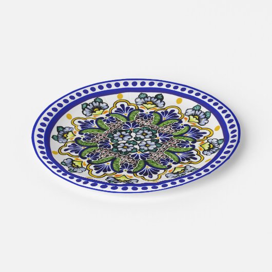 Feestelijke Talavera Siete Papieren Bordje (Gekanteld)