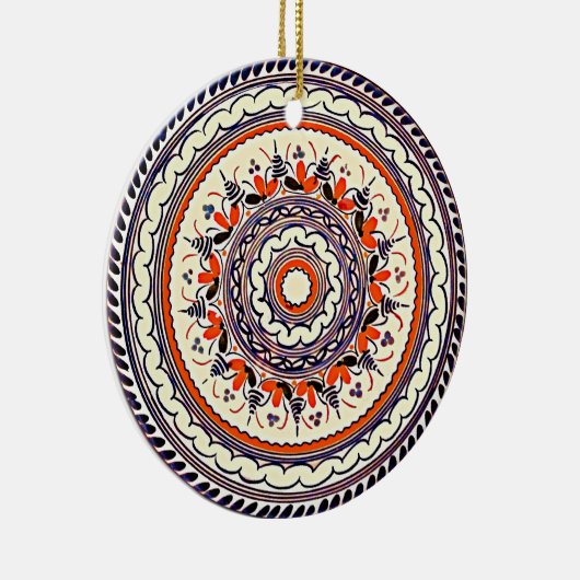 Feestelijke Talavera Uno Keramisch Ornament (Rechts)