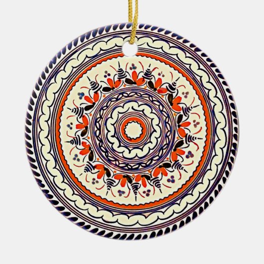 Feestelijke Talavera Uno Keramisch Ornament (Voorkant)