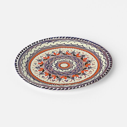 Feestelijke Talavera Uno Papieren Bordje (Gekanteld)