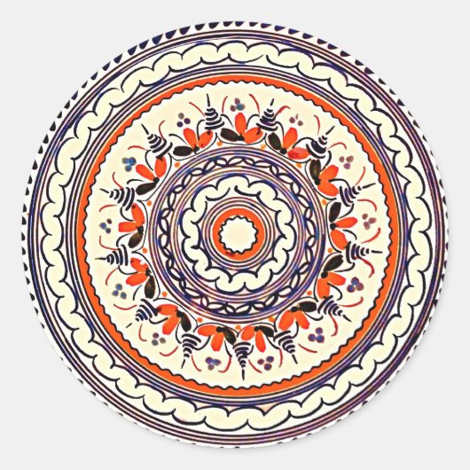 Feestelijke Talavera Uno Ronde Sticker (Voorkant)