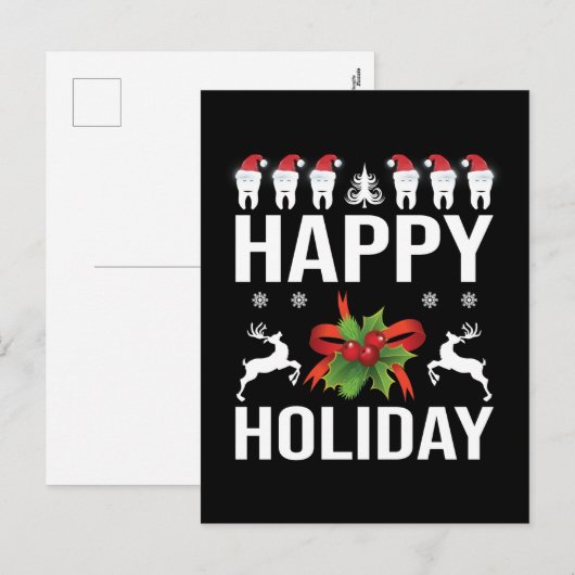 Feestelijke tandartspraktijk Kerstmis Feestdagenkaart (Voorkant / Achterkant)