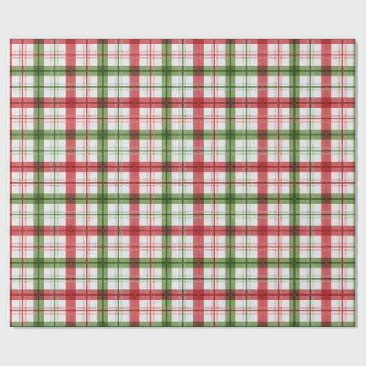 Feestelijke Tartan Plaid Gesloten Kerst Cadeaupapier (Vlak)