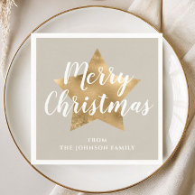 Feestelijke Taupe Gouden Ster Kerstmis