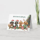 Feestelijke Teckel Honden Kerst Kaart (Voorkant)