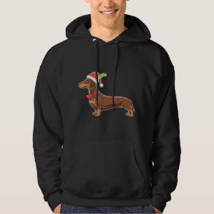 Feestelijke teckel illustratie hoodie