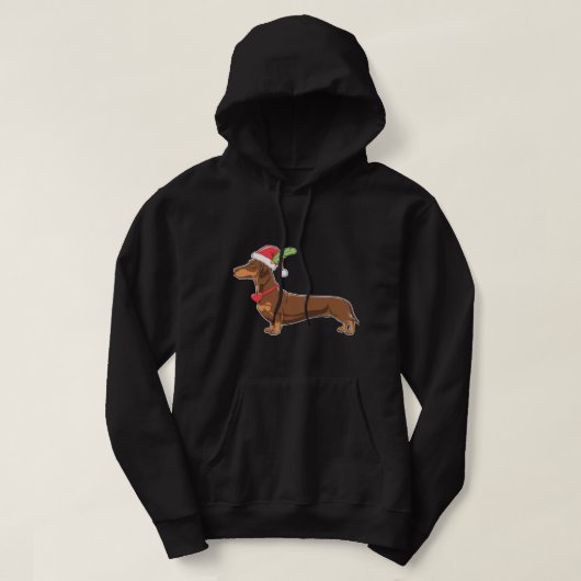 Feestelijke teckel illustratie hoodie (Design voorkant)