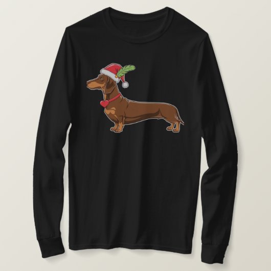 Feestelijke teckel illustratie t-shirt (Design voorkant)