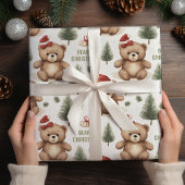 Feestelijke Teddy Bears familienaam inpakpapier