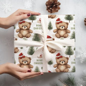 Feestelijke Teddy Bears familienaam inpakpapier